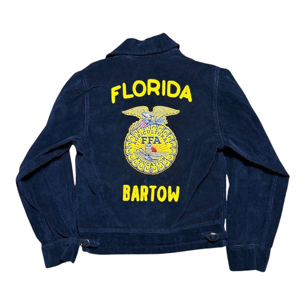 Vintage FFA Florida Bartow Corduroy Jacket Navy Blue Wyatt Burns Size30